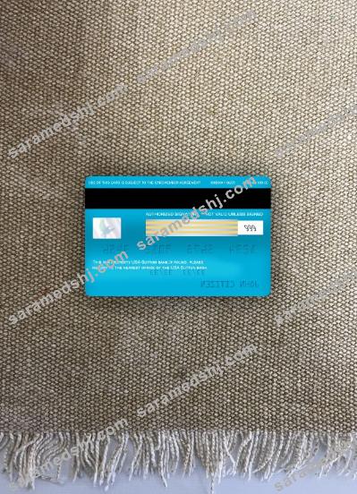 USA Sutton bank signature card photolook back